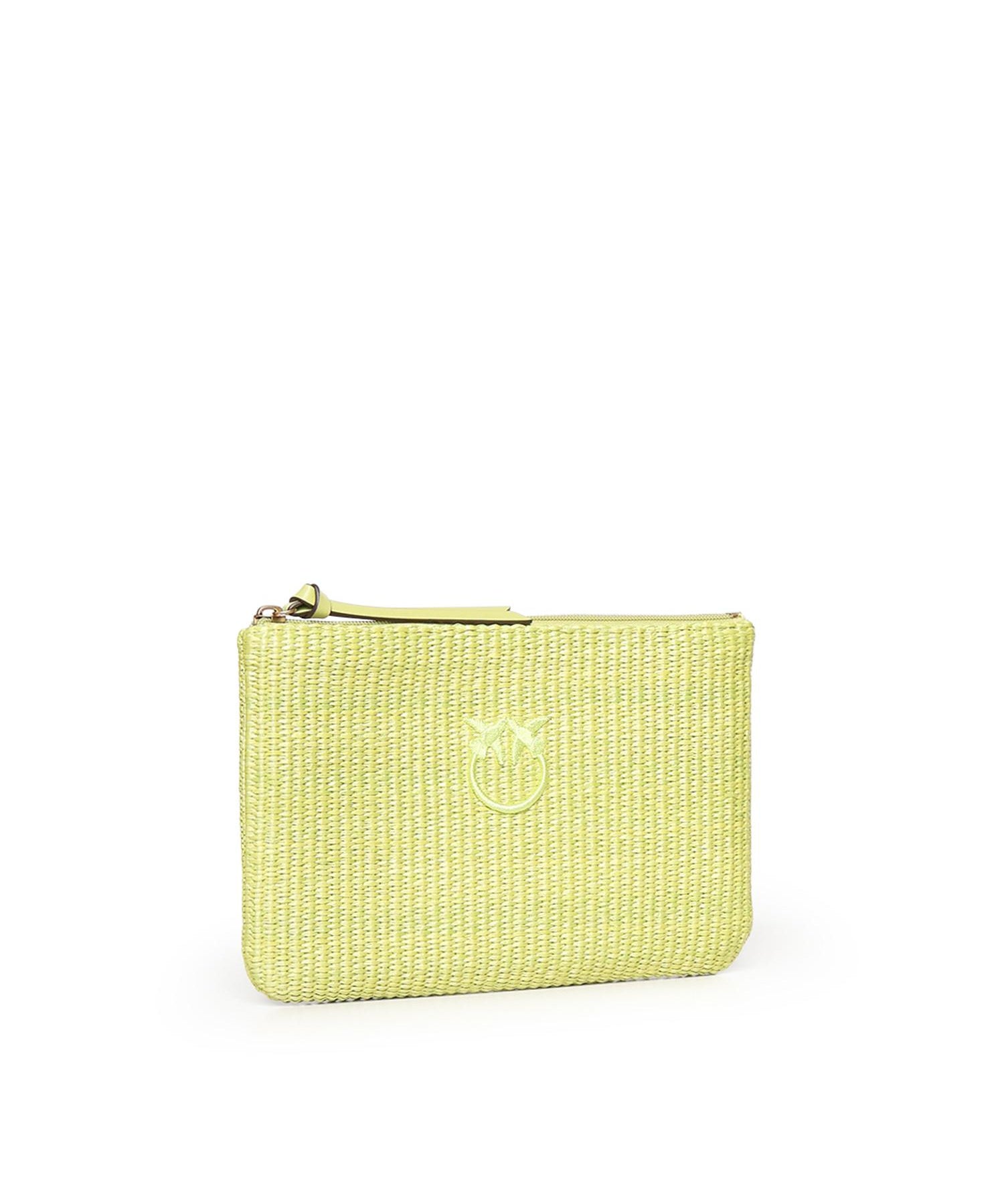 Pochette in rafia con logo Love Birds 106763 A39YVV0Q PINKO 