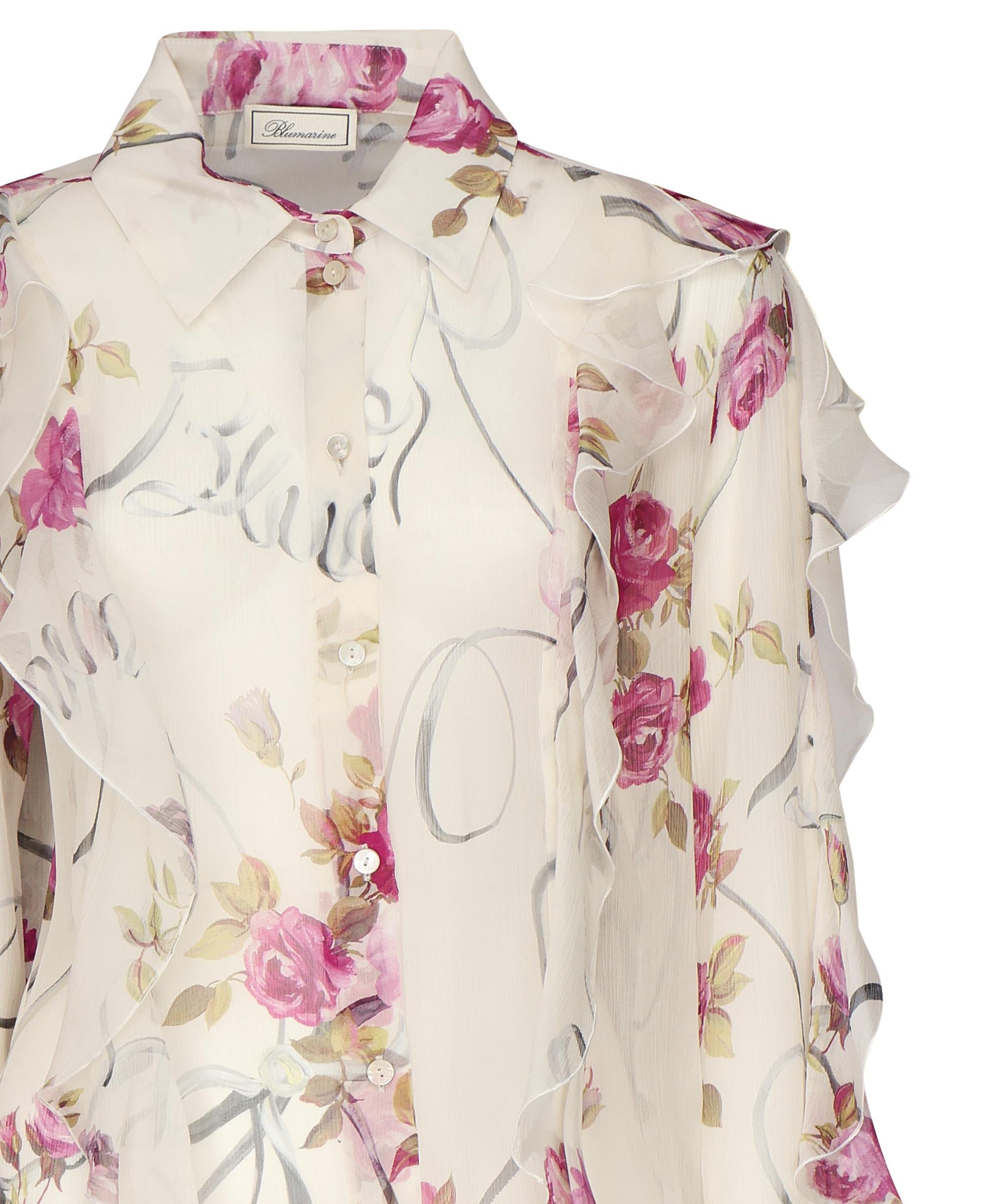 Camicia con volant 2C351A F7141 BLUMARINE 