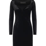 Abito scollo a cuore in jersey di velluto 857335 TTV071000 BALENCIAGA 