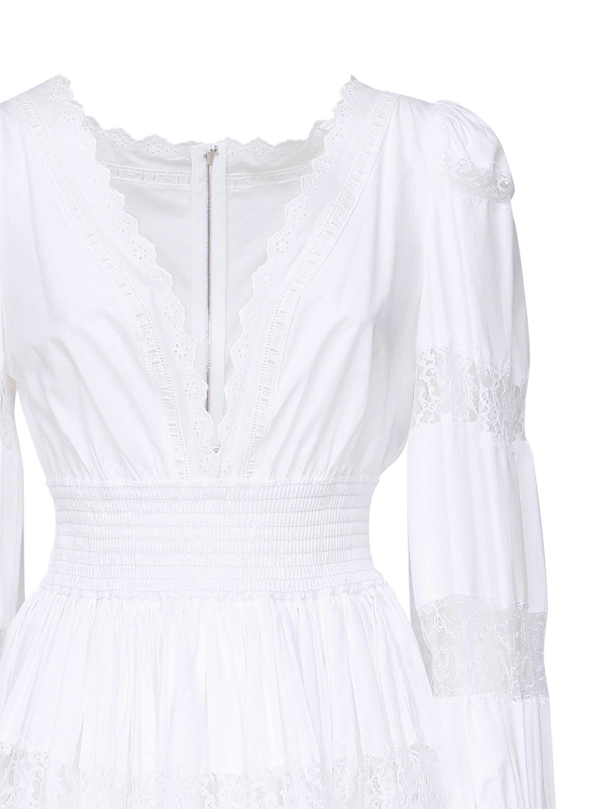 Abito in cotone con inserti in pizzo F6ZD6T FU5UBW0800 DOLCE & GABBANA 