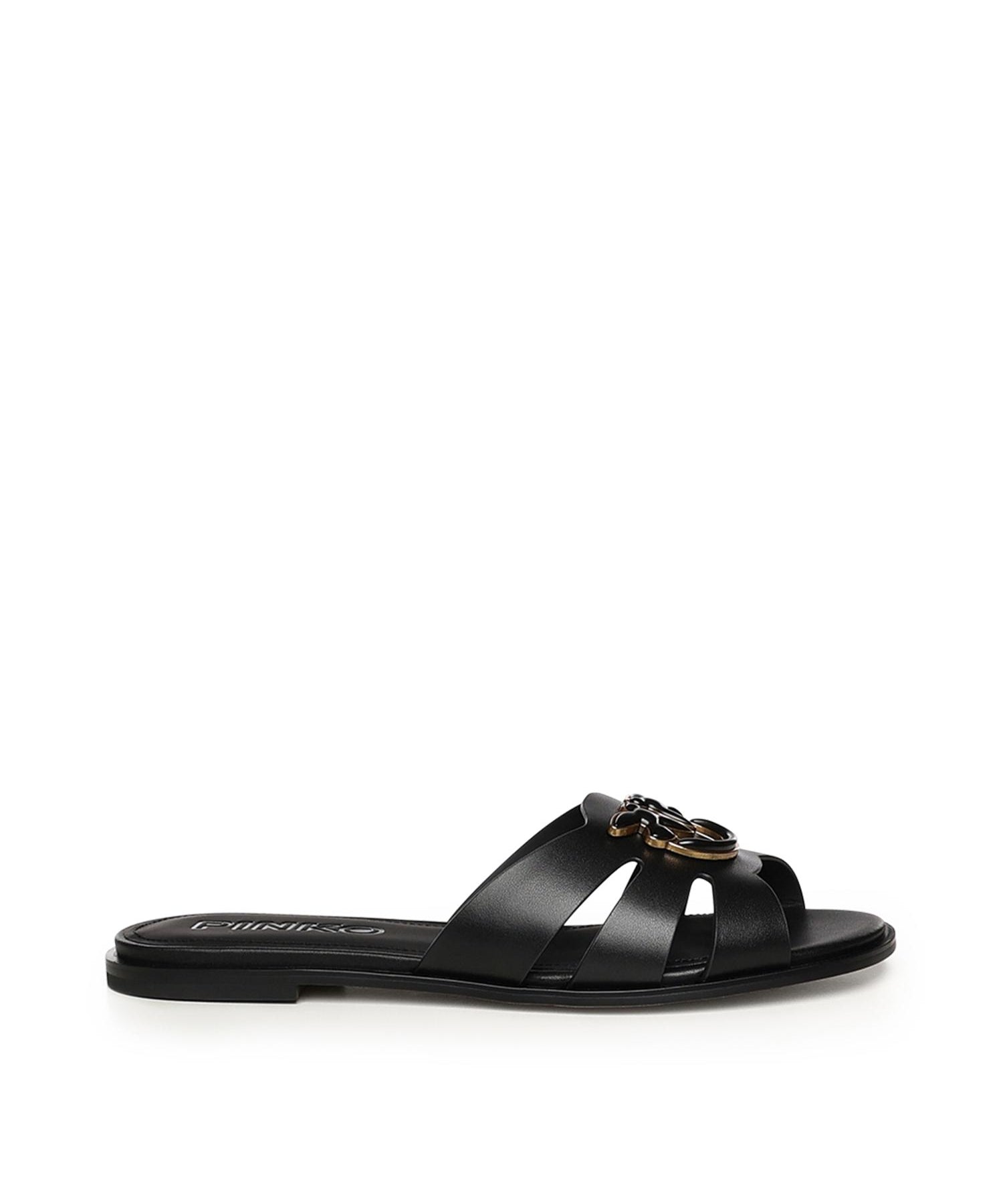 Slipper in pelle con logo SD0463 P001Z99 PINKO 