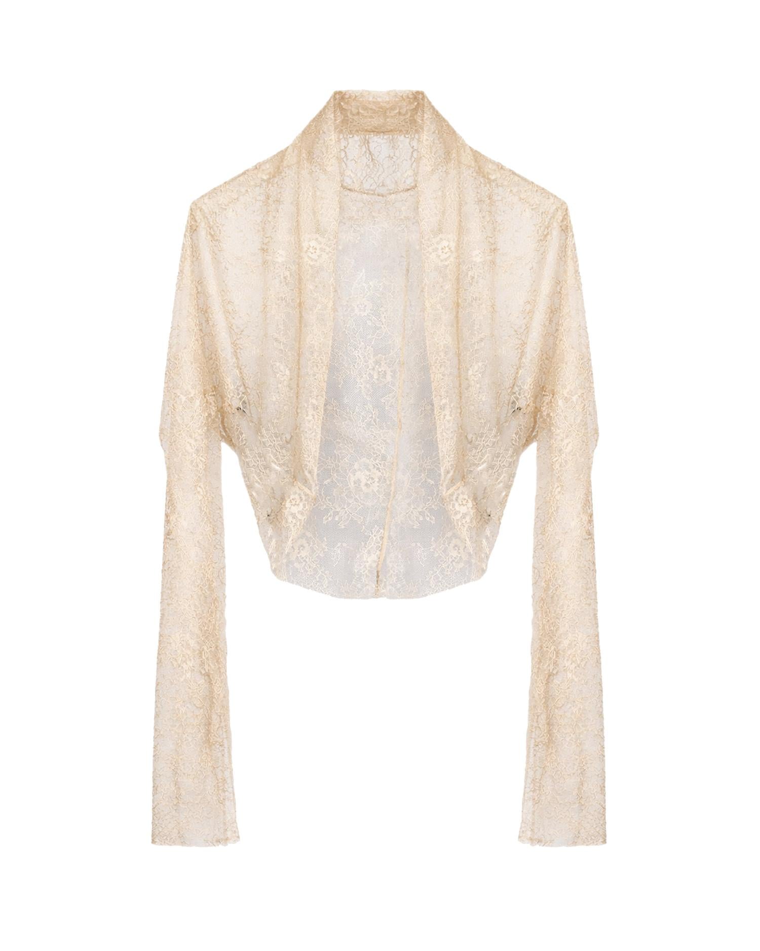 Coprispalle cropped in jersey con paillettes A33061648 0180 ALBERTA FERRETTI 