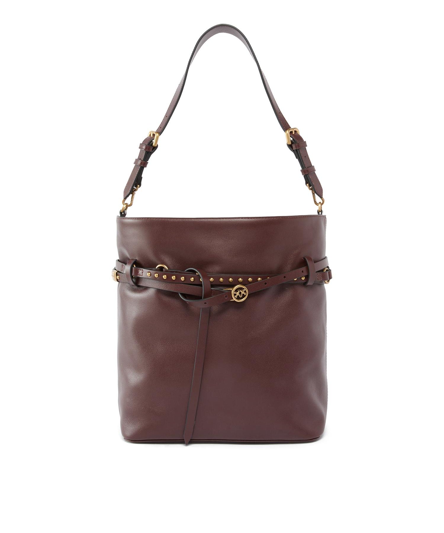 Borsa a spalla media Bucket Belt Bag in pelle 106339 A0QOR49Q PINKO 