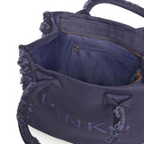 Borsa shopper Beach in canvas con logo 106673 A3A4J05 PINKO 