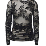 Maglia trasparente stampa flock 105601 A2QDZD0 PINKO 