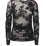 Maglia trasparente stampa flock 105601 A2QDZD0 PINKO 