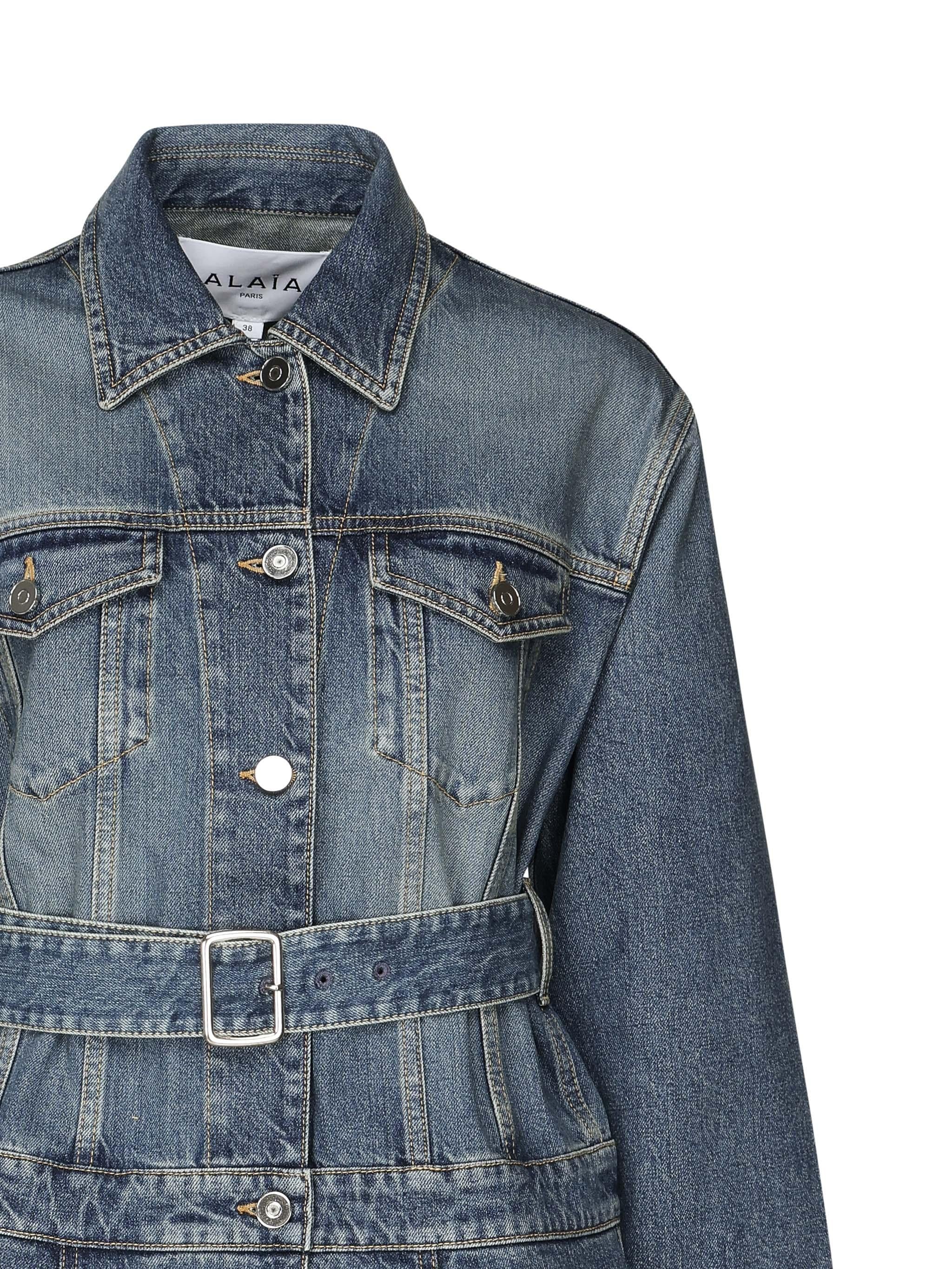 Giacca in denim con baschina<BR/> AA9V0422T536A 525 ALAIA 