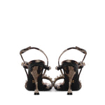 Sandali in raso stampa Leo con strass CR1930 A0079HY13M DOLCE & GABBANA 