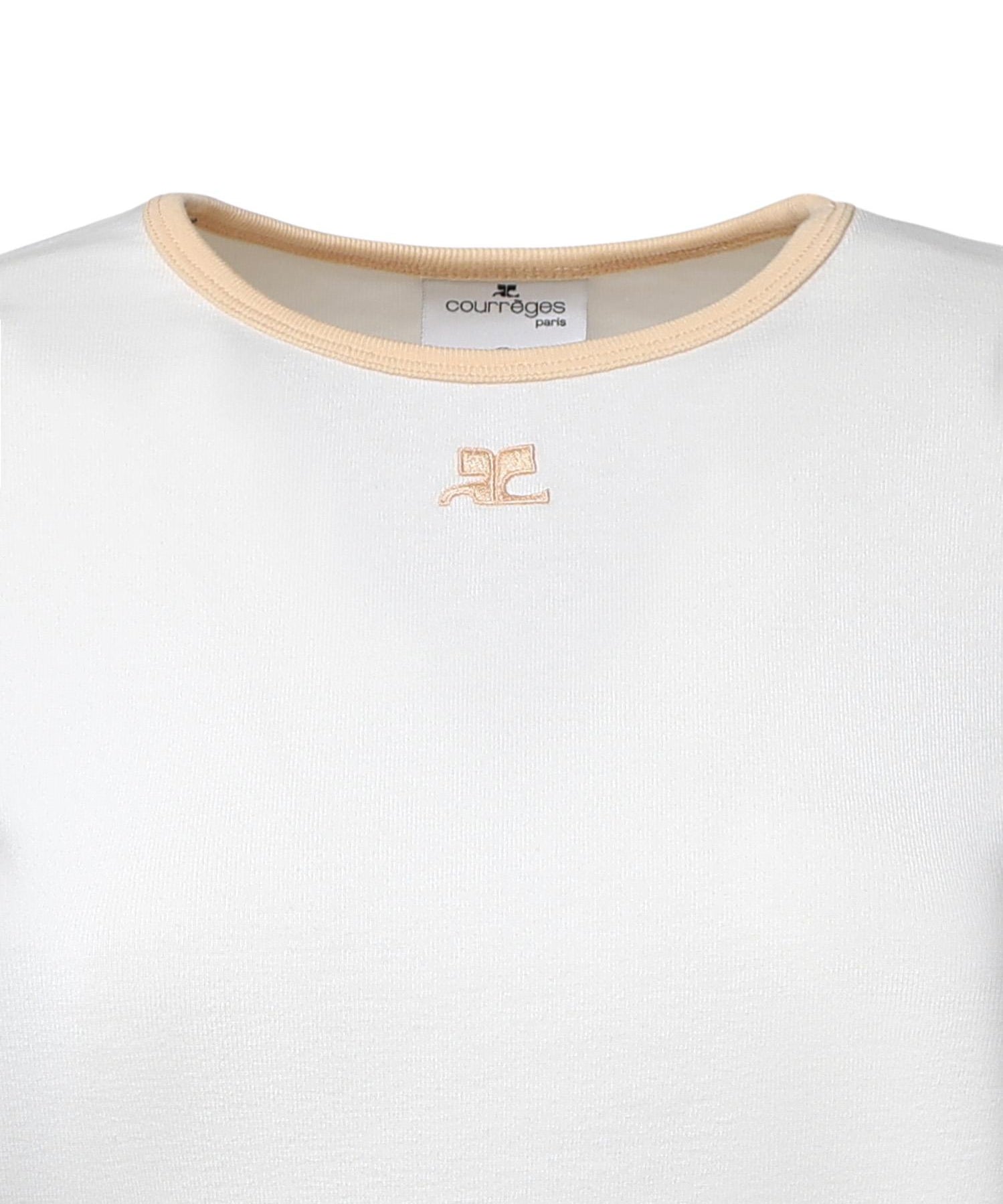 T-shirt Signature Contrast in cotone con logo 125JTS017JS0203 B256 COURREGES 