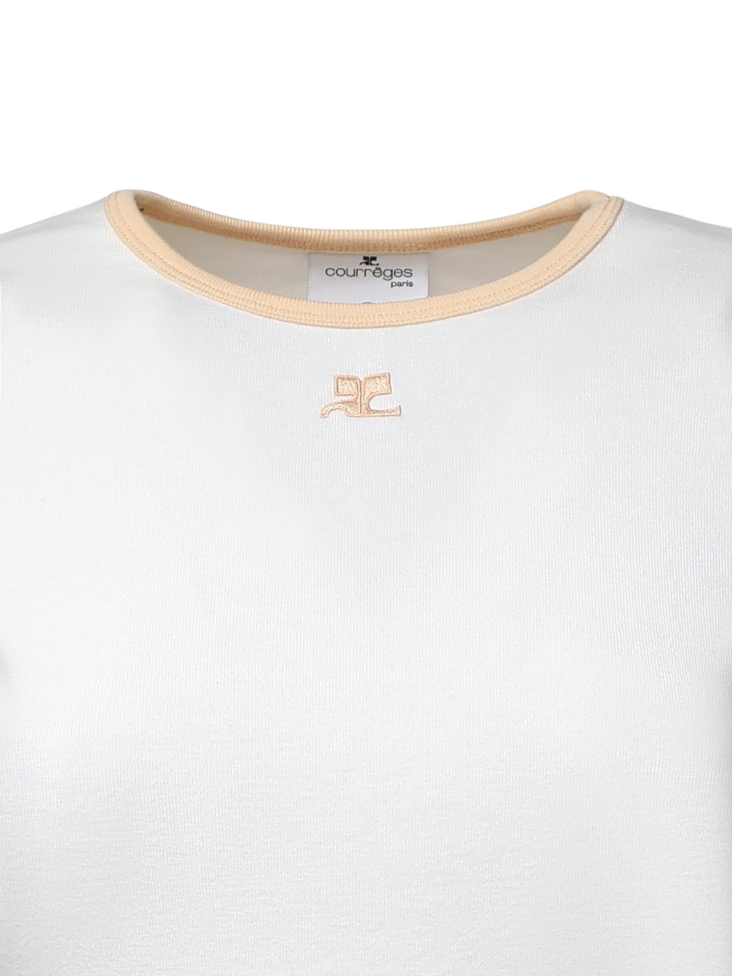 T-shirt Signature Contrast in cotone con logo 125JTS017JS0203 B256 COURREGES 
