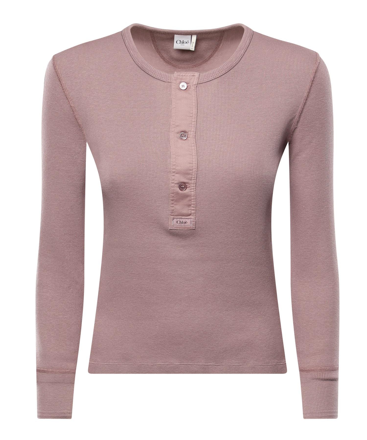 Camicia Henley in jersey di cotone CH26SJH30185 50C CHLOÉ 