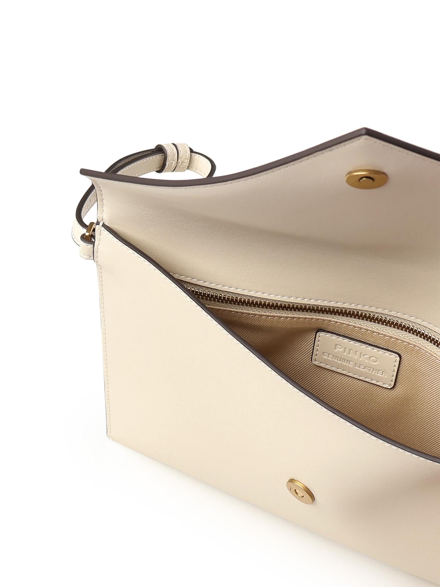Pochette a mano in pelle con logo 104820 A0F1Z14Q PINKO
