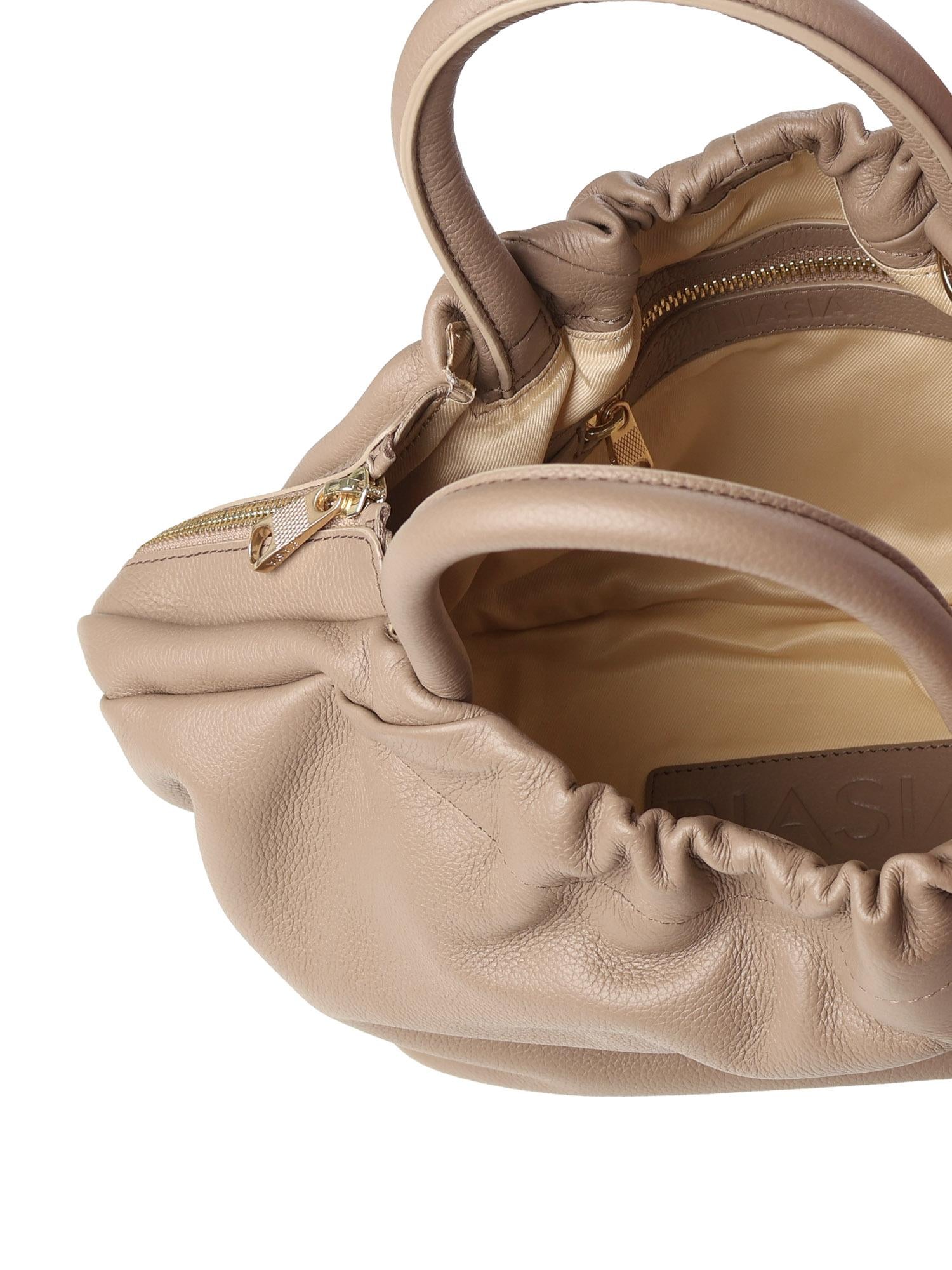 Borsa in pelle con logo<BR/> BIBP9E702 TAUPE BIASIA 