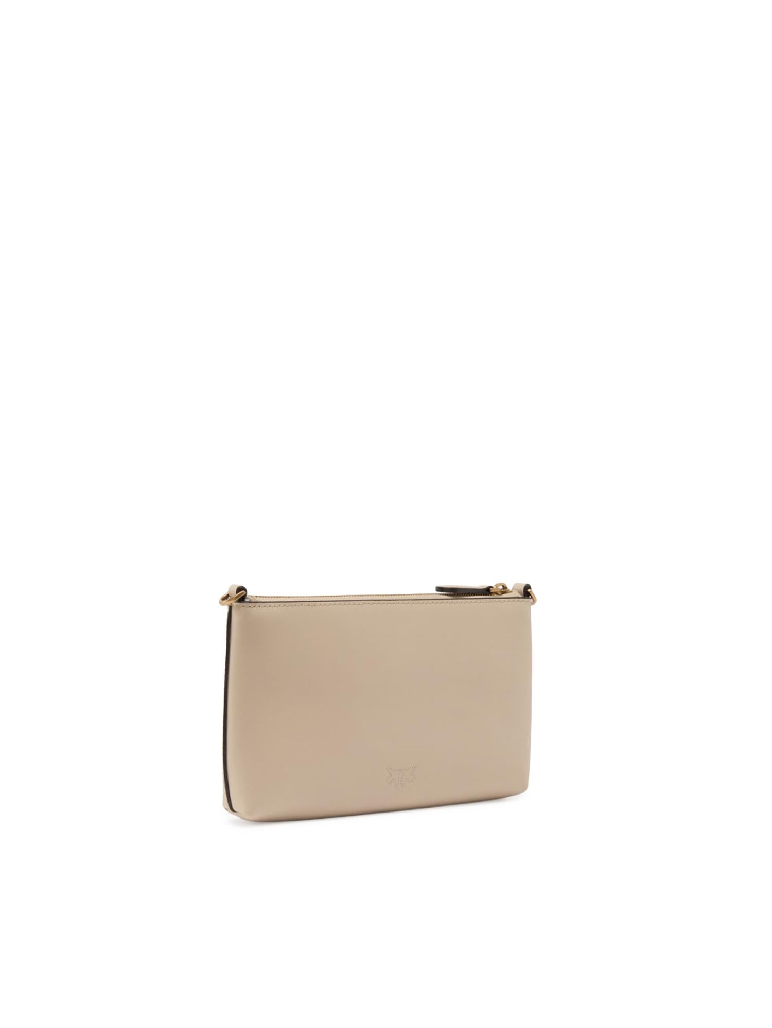 Pochette piatta in pelle con logo Love Birds 104277 A0F1C50Q PINKO 