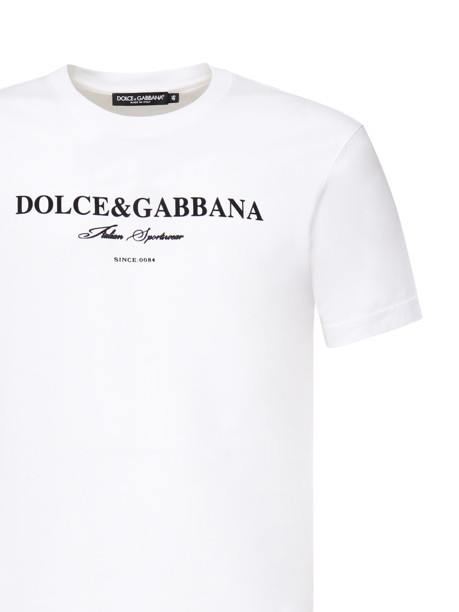 T-shirt con stampa Flock G8RN8T G7O9YW0800 DOLCE & GABBANA 