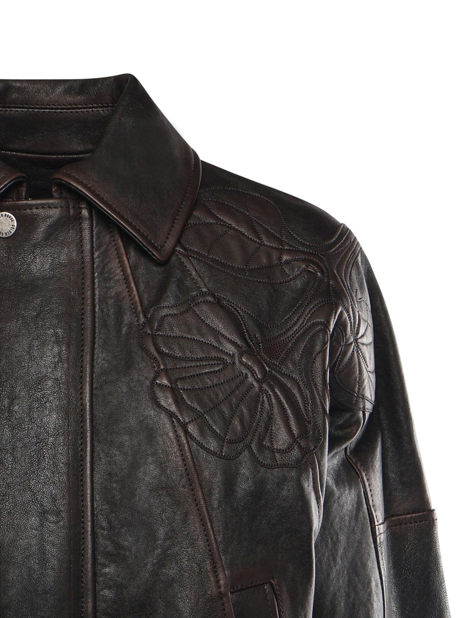 Bomber in nappa con ricamo floreale GWP02560 P00230040249 GOLDEN GOOSE 