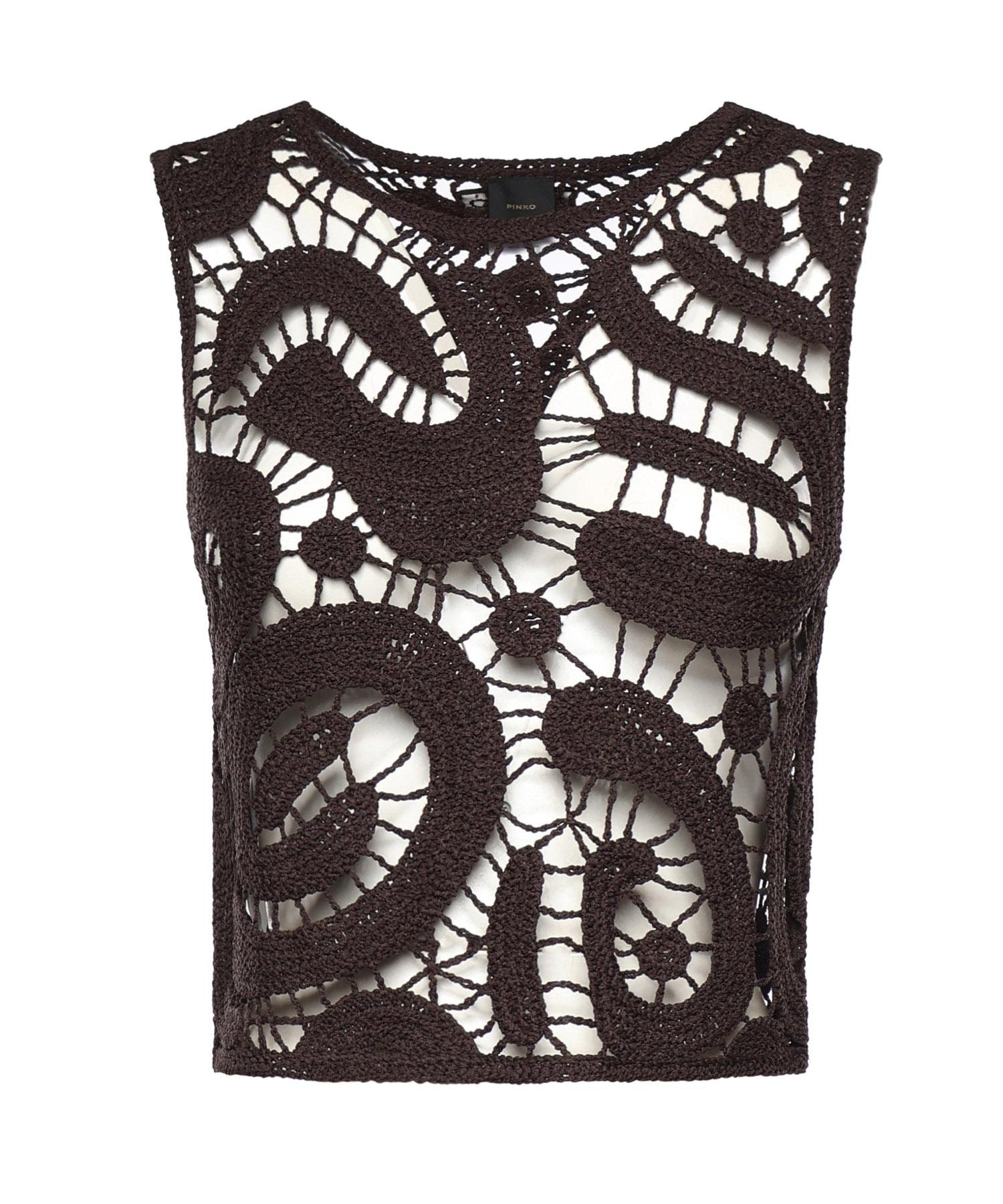 Top smanicato crochet geometrico 106438 A354M05 PINKO 