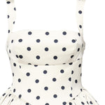 Mini abito in raso a pois SS25092S CREAM SELF-PORTRAIT 