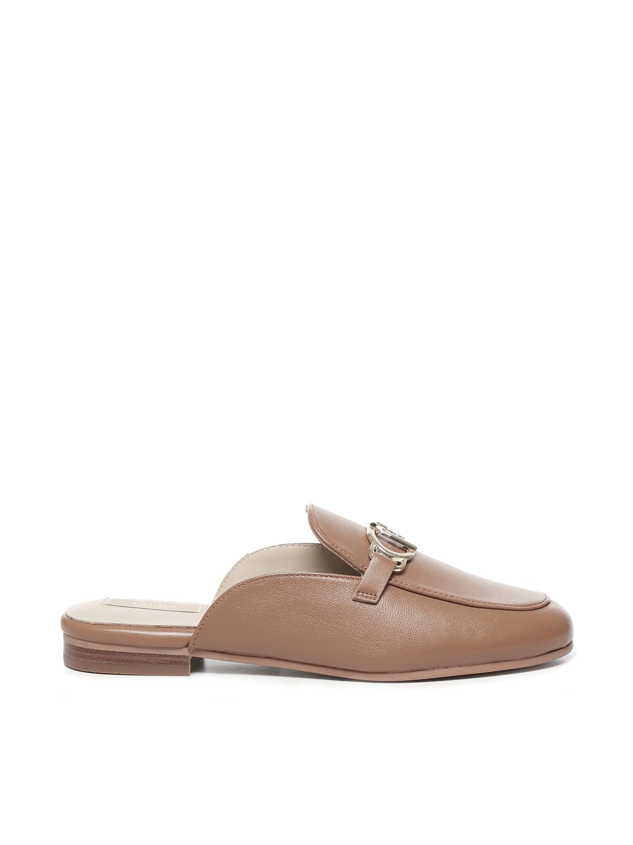 Slippers in pelle con logo SA5035PX460S1853  LIU JO 