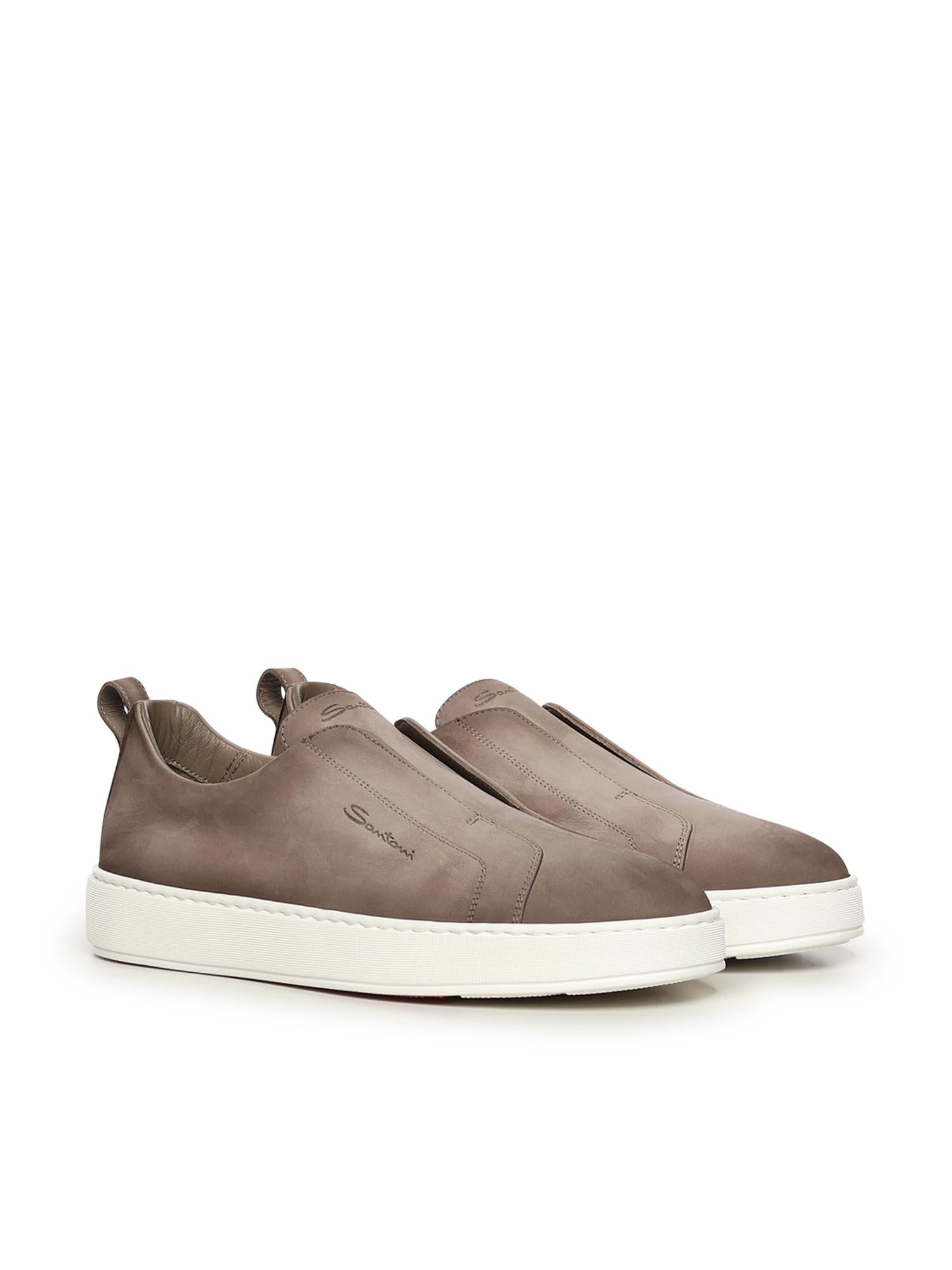 Sneaker slip-on in nabuk MBCD21995BART FEHE55 SANTONI 
