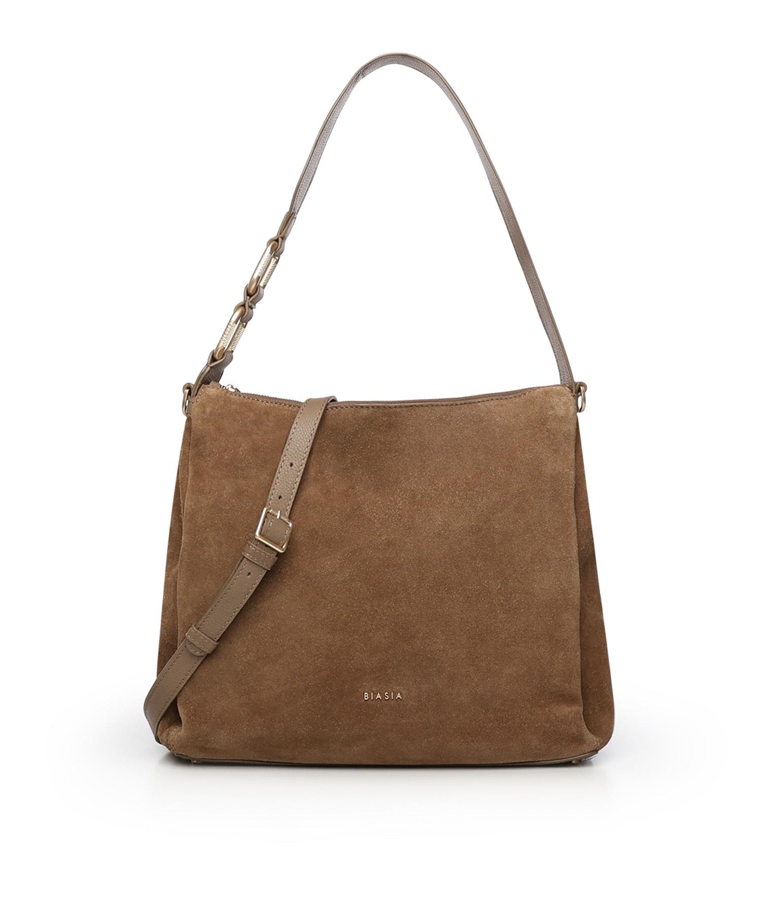 Borsa a spalla in camoscio BIBP9DP02C TAUPE BIASIA 