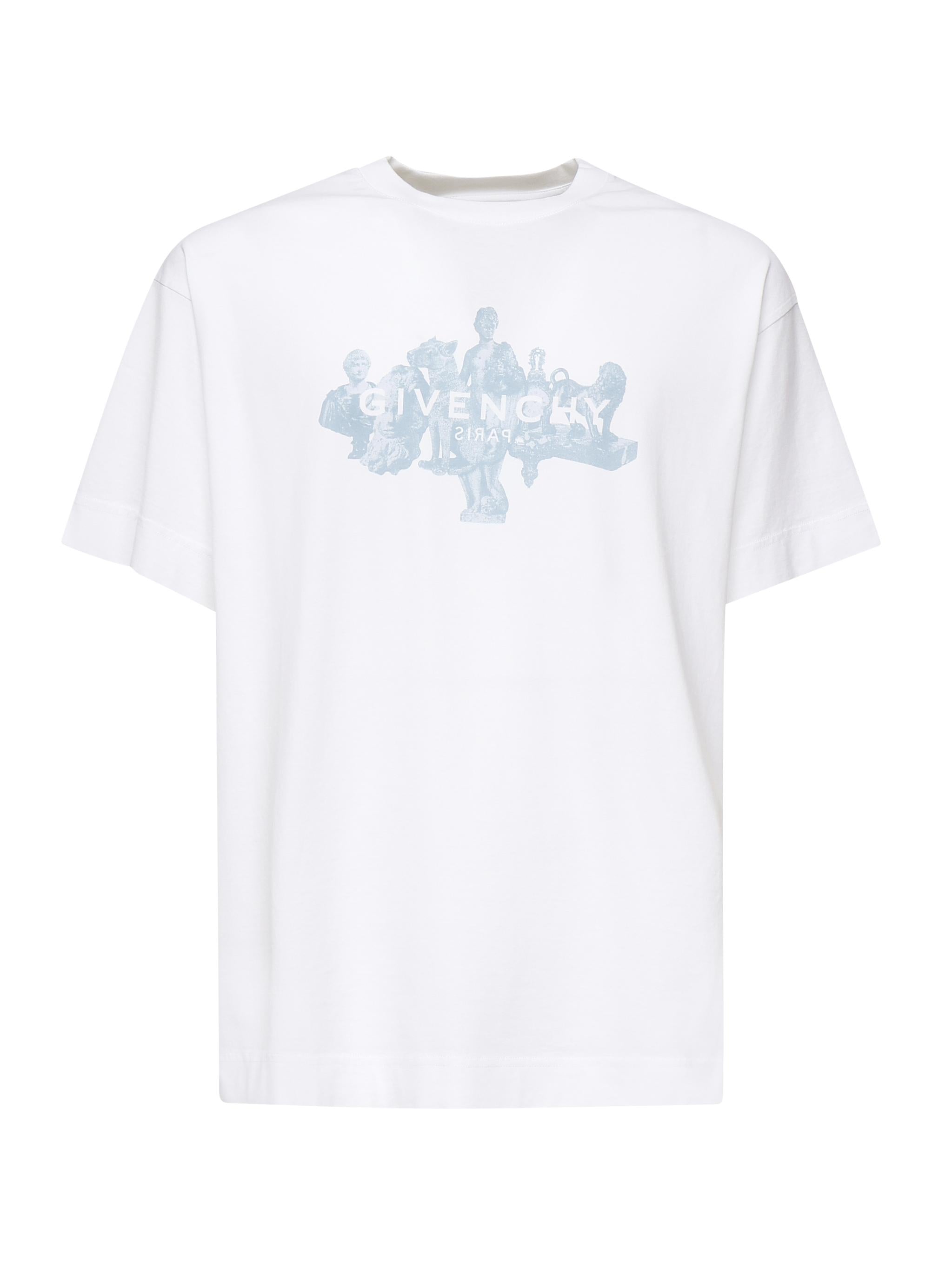 T-shirt con logo stampa frontale <BR/> BM71MG3YPL 100 GIVENCHY 