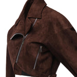 Giacca biker cropped in suede AA9V0313L053D 719 ALAIA 