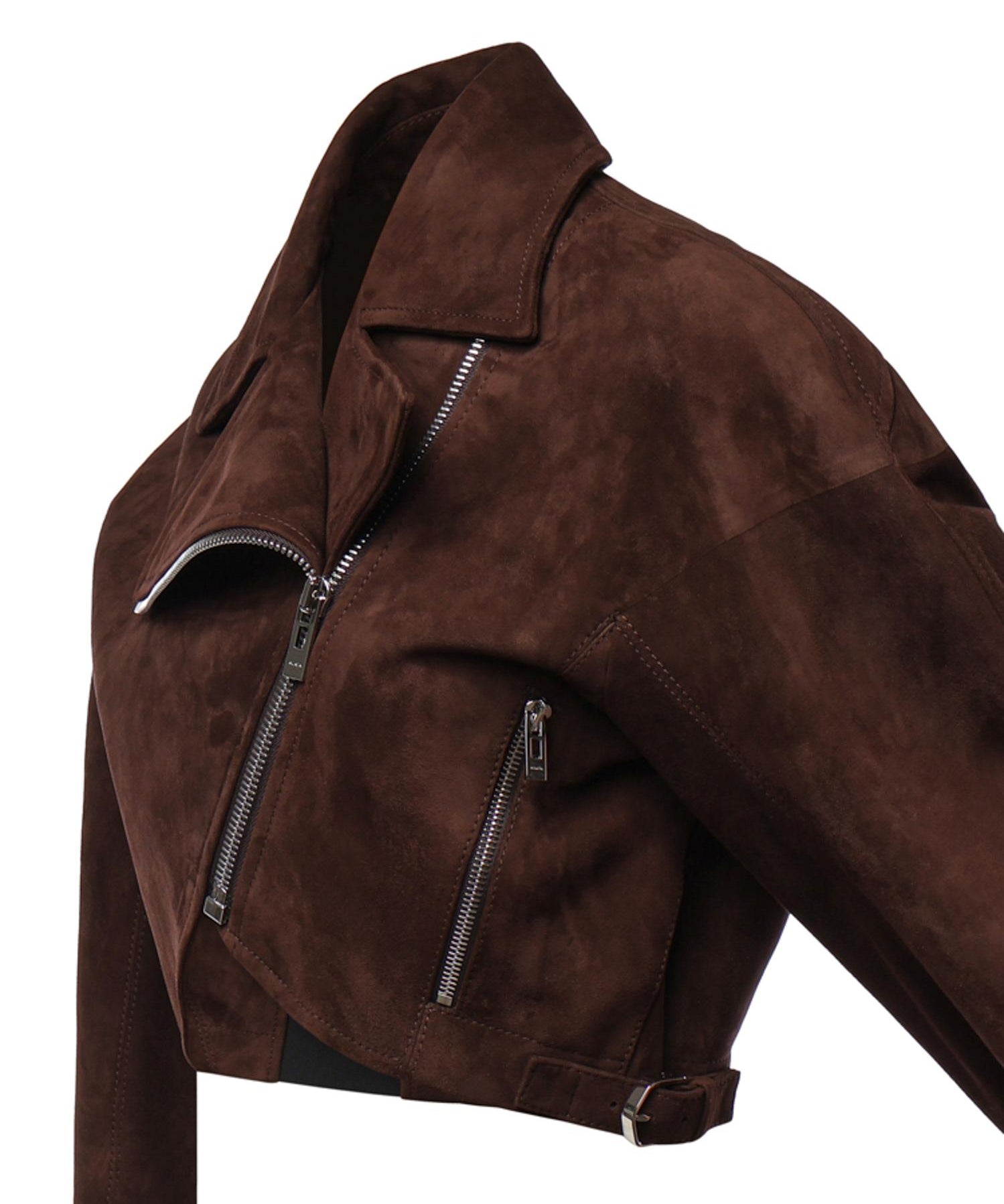 Giacca biker cropped in suede AA9V0313L053D 719 ALAIA 