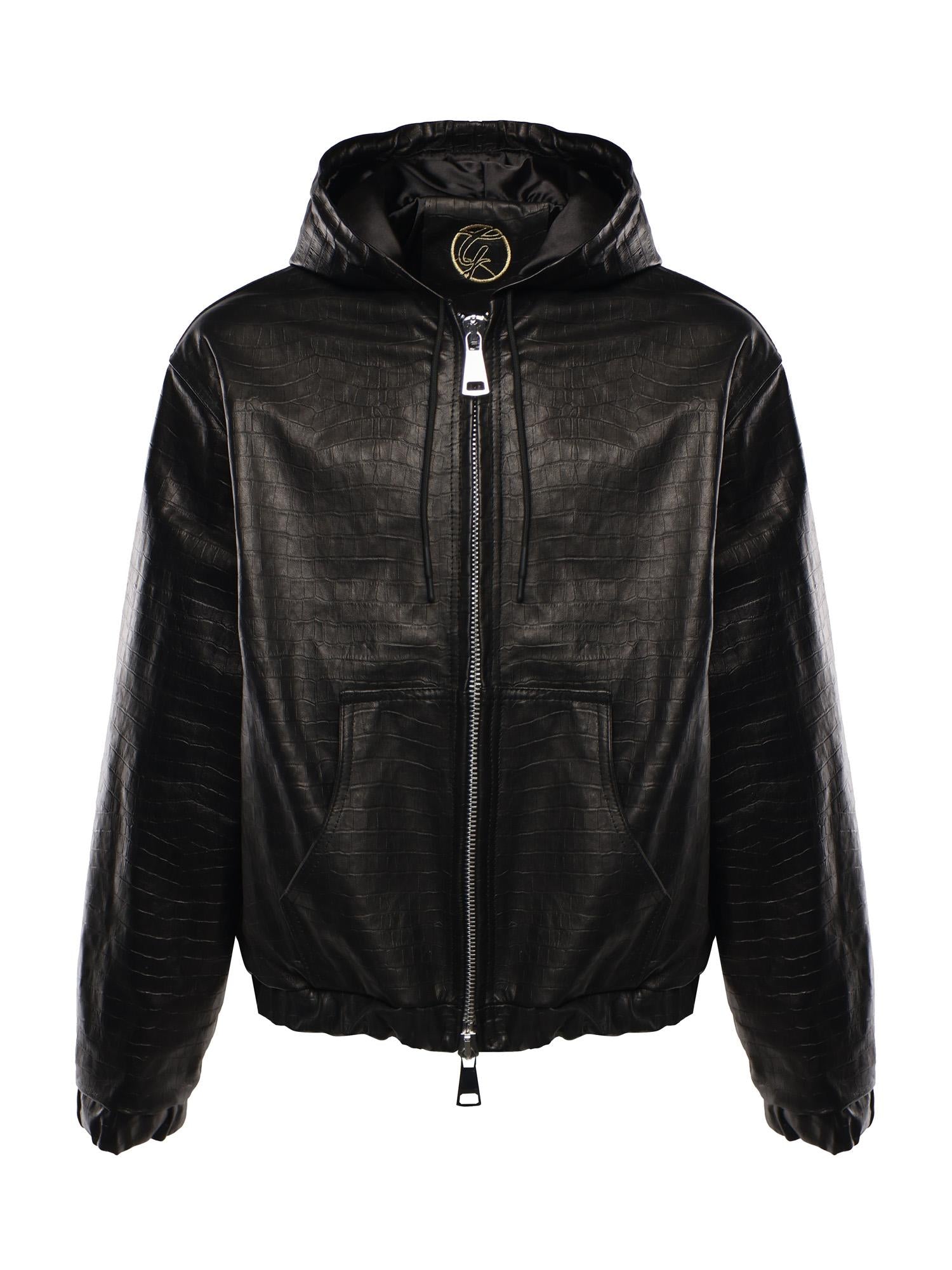 Giubbotto Bronx in pelle con cappuccio BRONX COCCONERO GIULIANO GALIANO 