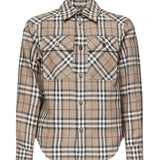 Camicia check in cotone e lino 8108014 C2044 BURBERRY 