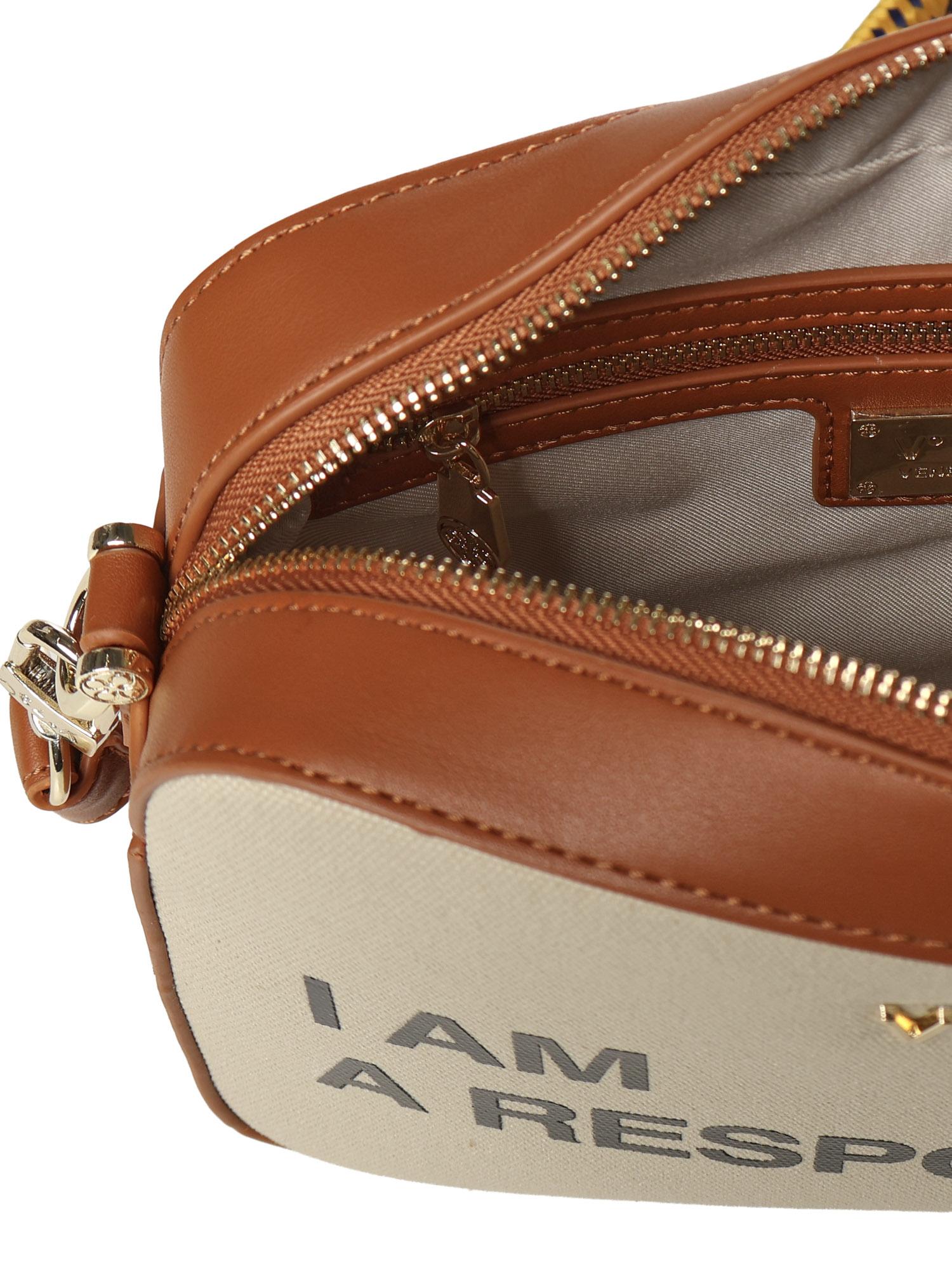 Borsa Responsible con logo 73BS9N006 RESPONSIBLEOFF WHITE/CUOIO V° 73 