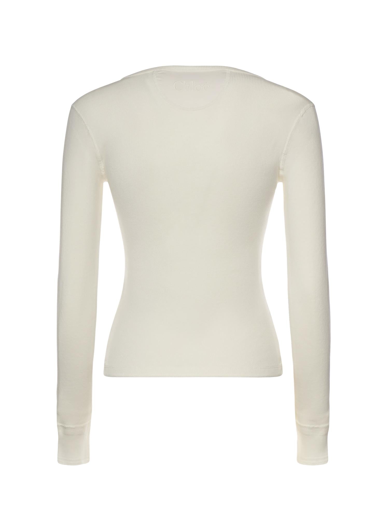 Camicia Henley in jersey di cotone CH26SJH29185 107 CHLOÉ 