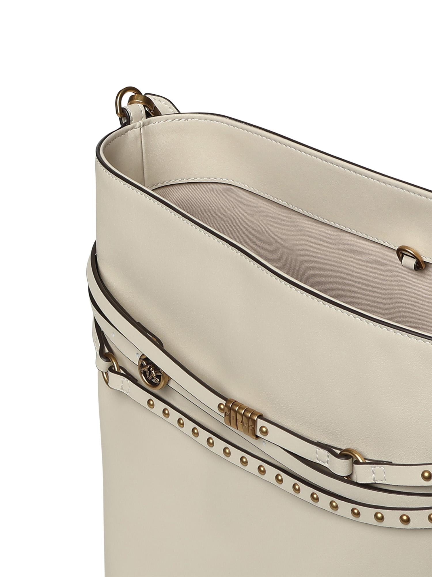 Borsa a spalla media Bucket Belt Bag in pelle 106339 A0QOZ14Q PINKO 