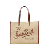 Borsa Vivian Mid Straw effetto raffia con logo VIV0007 00368L MC2 SAINT BARTH 