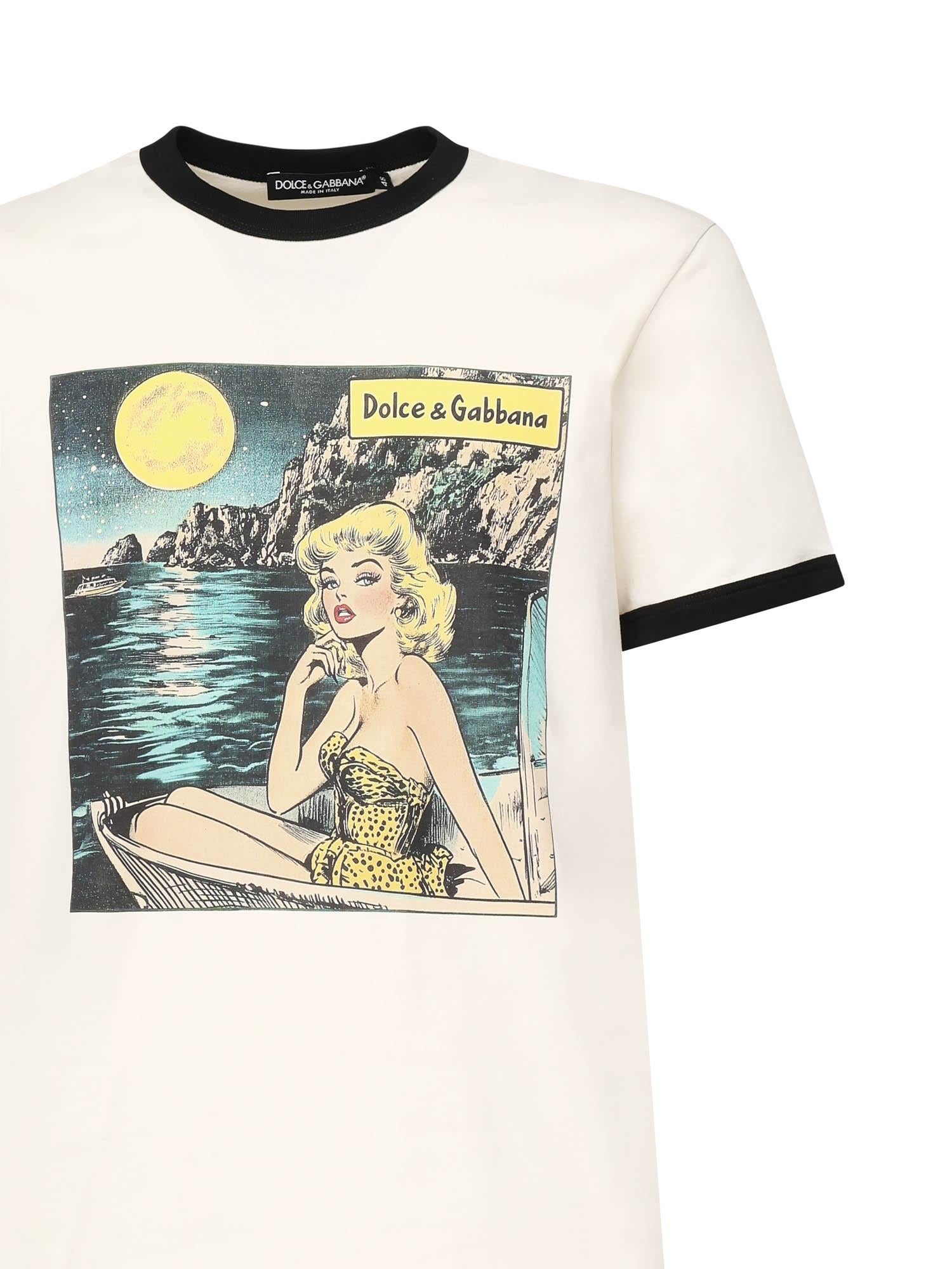 T-shirt in cotone con stampa G8PV1T G7PHFA4567 DOLCE & GABBANA 