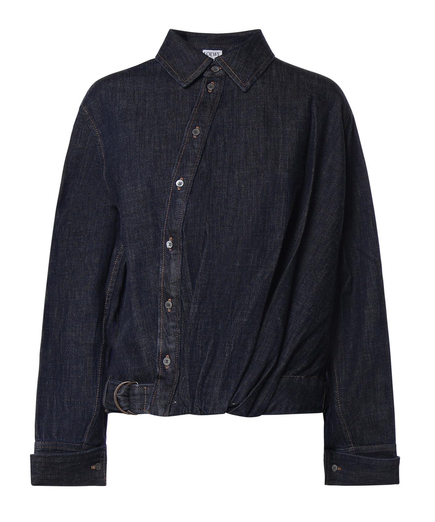 Camicia drappeggiata in denim S359Y1DX19 5380 LOEWE 