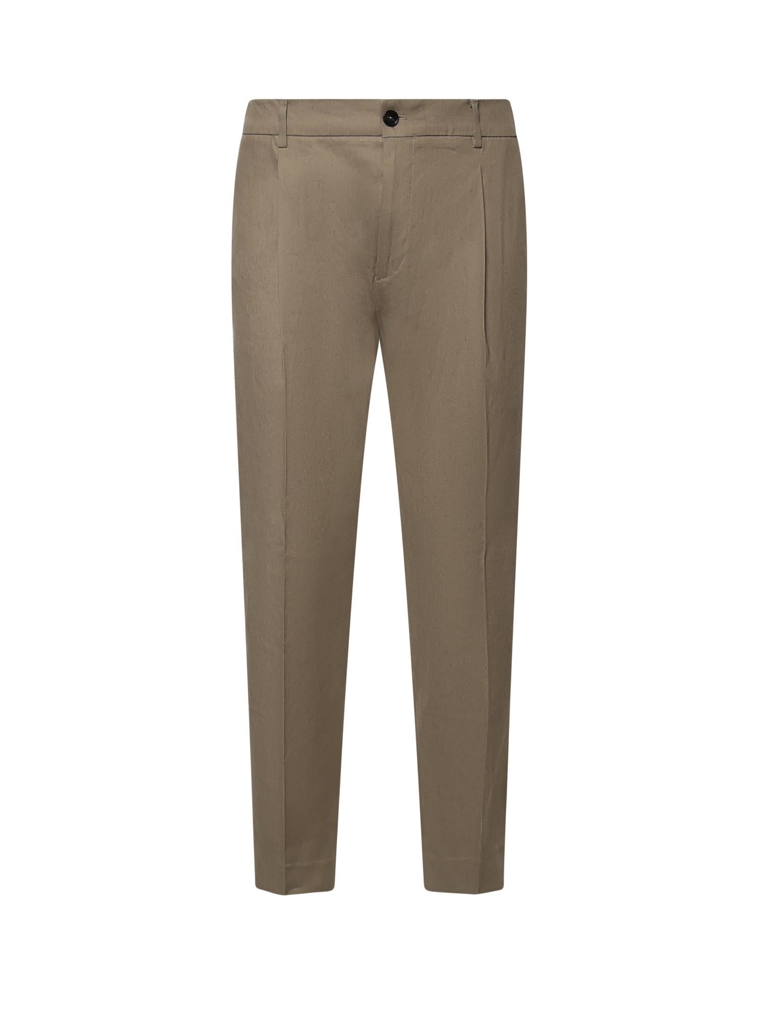 Pantaloni New Riccardo in misto lino<BR/> NEW RICCARDO LAQFANGO BE ABLE 