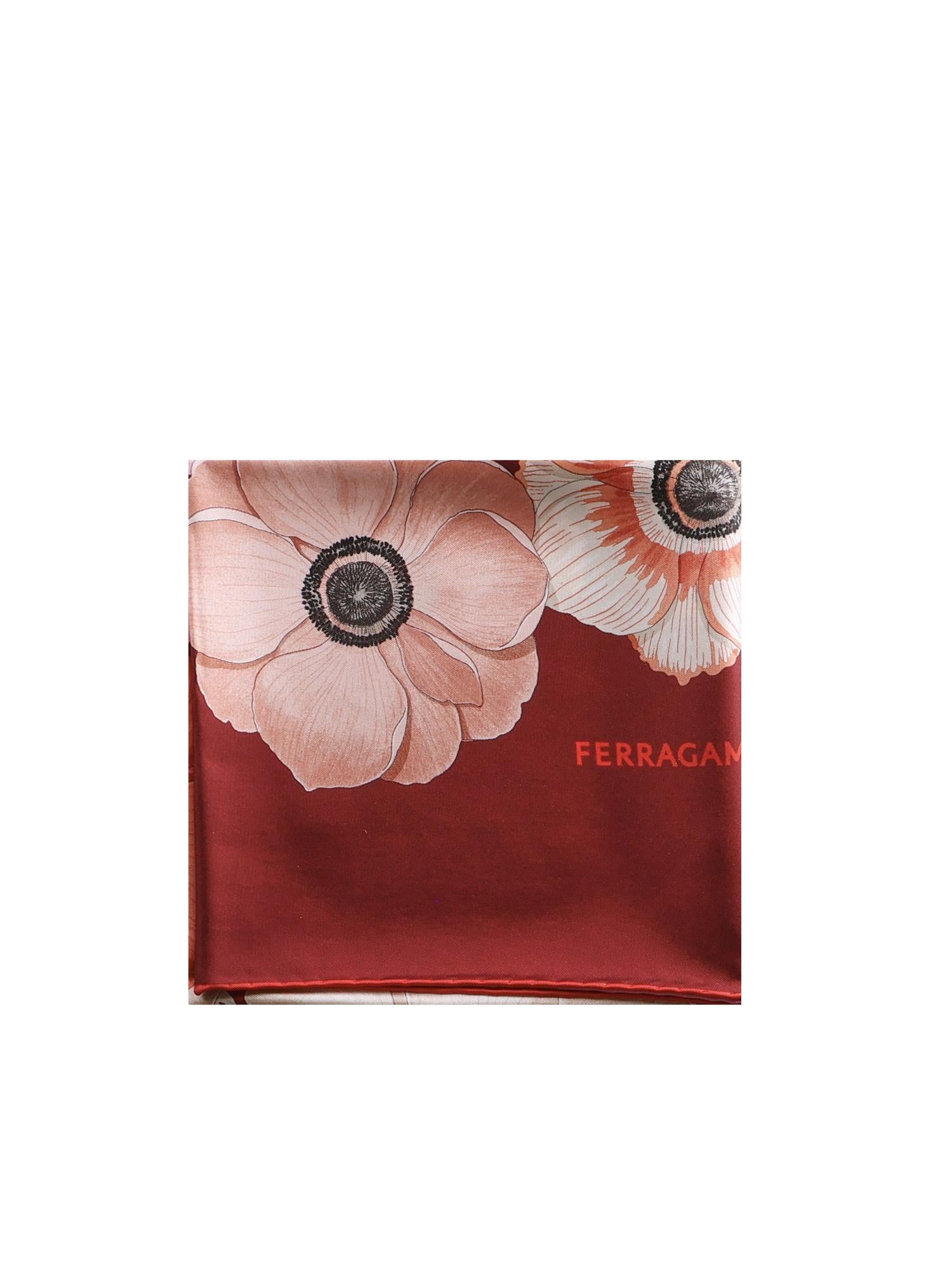 Foulard in seta stampa Anemone 310175 786603007 FERRAGAMO 