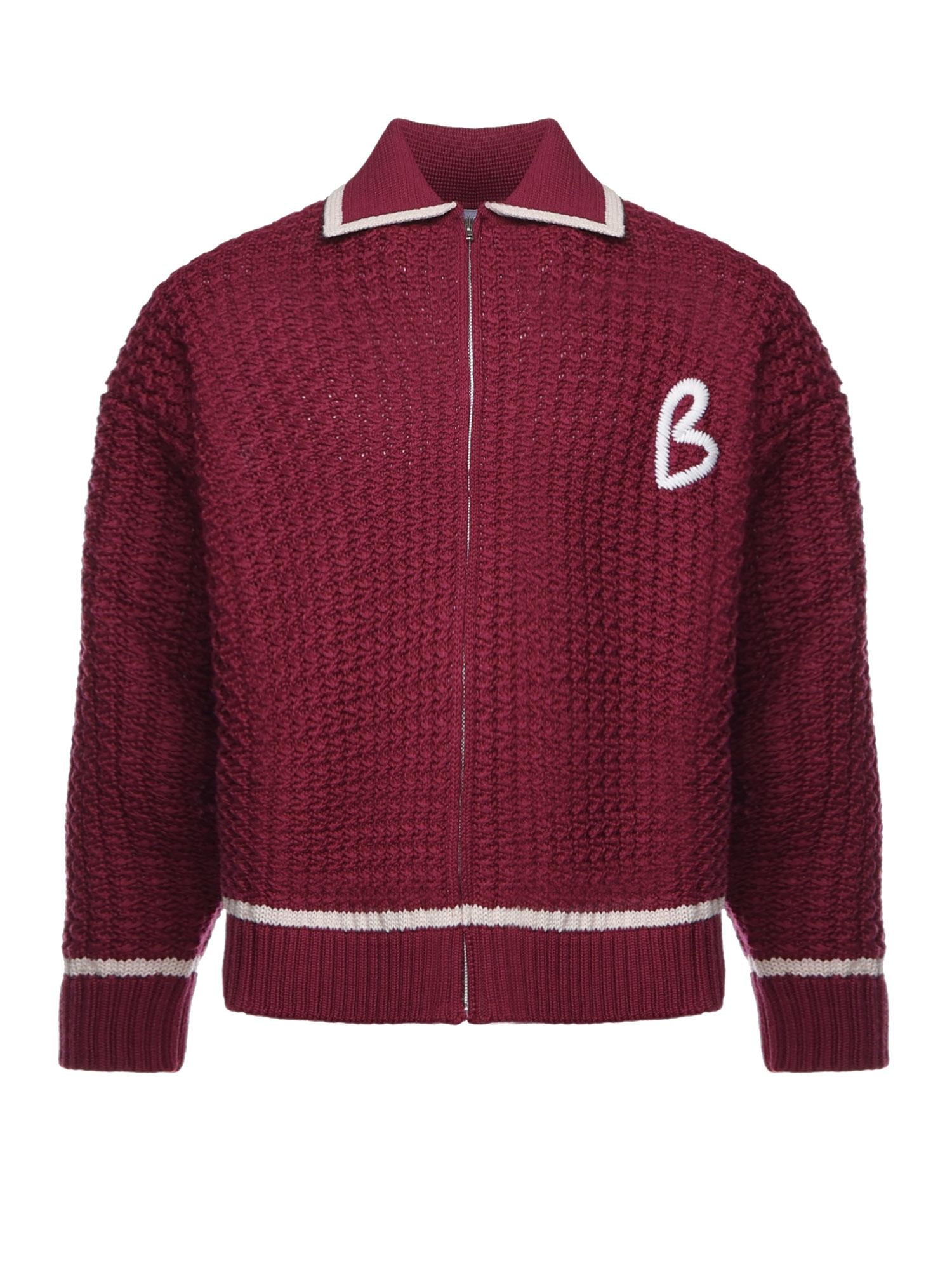 Giacca in maglia con zip KN014 RED BONSAI 