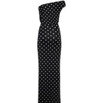Abito midi in maglia drappeggiata a pois <BR/> RS26108MA B SELF-PORTRAIT 