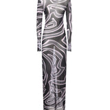 Abito in tulle con stampa marmo 5UJI35 5U749047 PUCCI 