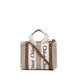 Woody bag piccola in canvas di lino CHC22AP237I26 90U CHLOÉ 