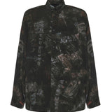 Camicia Cocoon Washed Crayon Allover in popeline di viscosa 857811 TTL781055 BALENCIAGA 