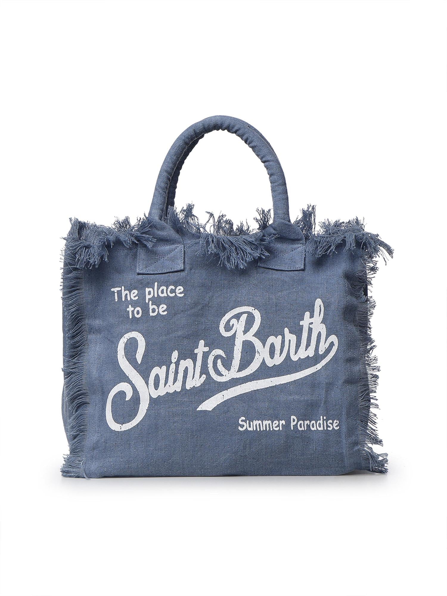 Borsa Vanity in lino con logo VANI022 00262L MC2 SAINT BARTH 