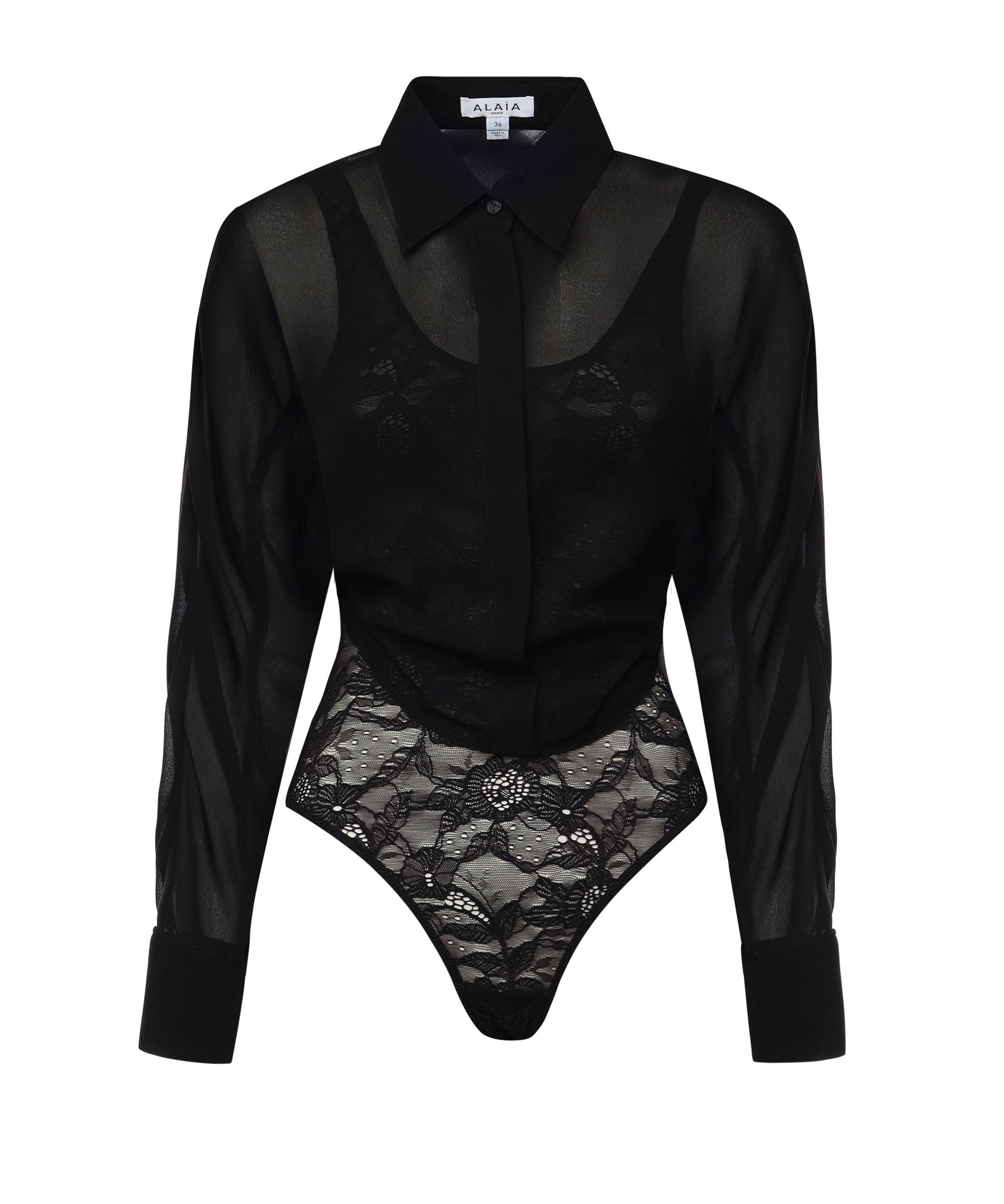 Camicia body in georgette AA9C0930T666A 995 ALAIA 