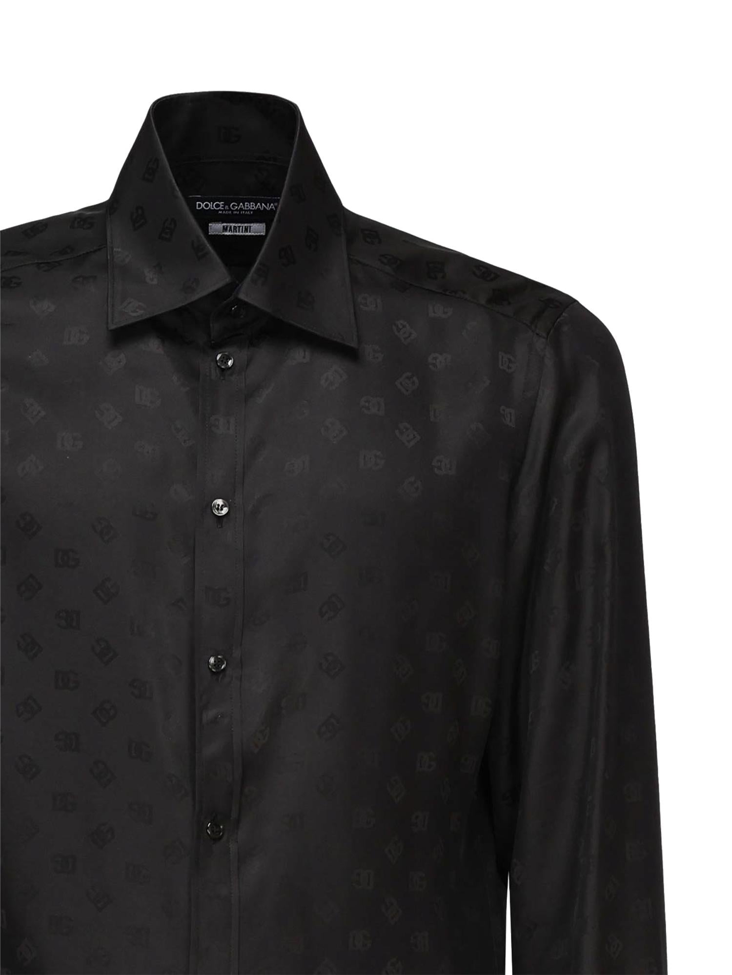Camicia Martini in seta jacquard logo G5MM4T FJ1JYN0000 DOLCE & GABBANA 