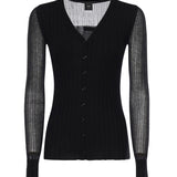 Cardigan in maglia leggera a coste 106321 A34BZ99 PINKO 