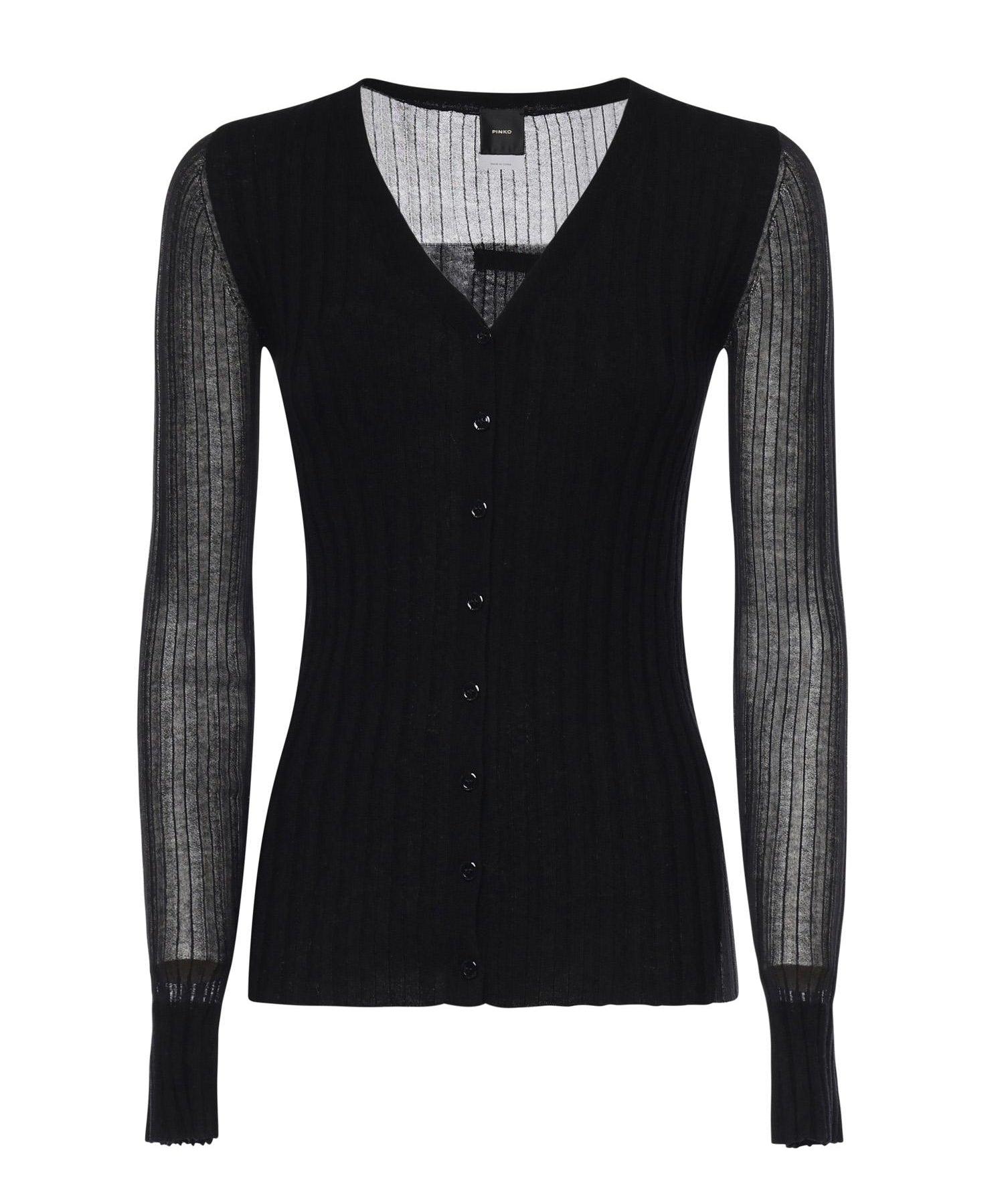 Cardigan in maglia leggera a coste 106321 A34BZ99 PINKO 