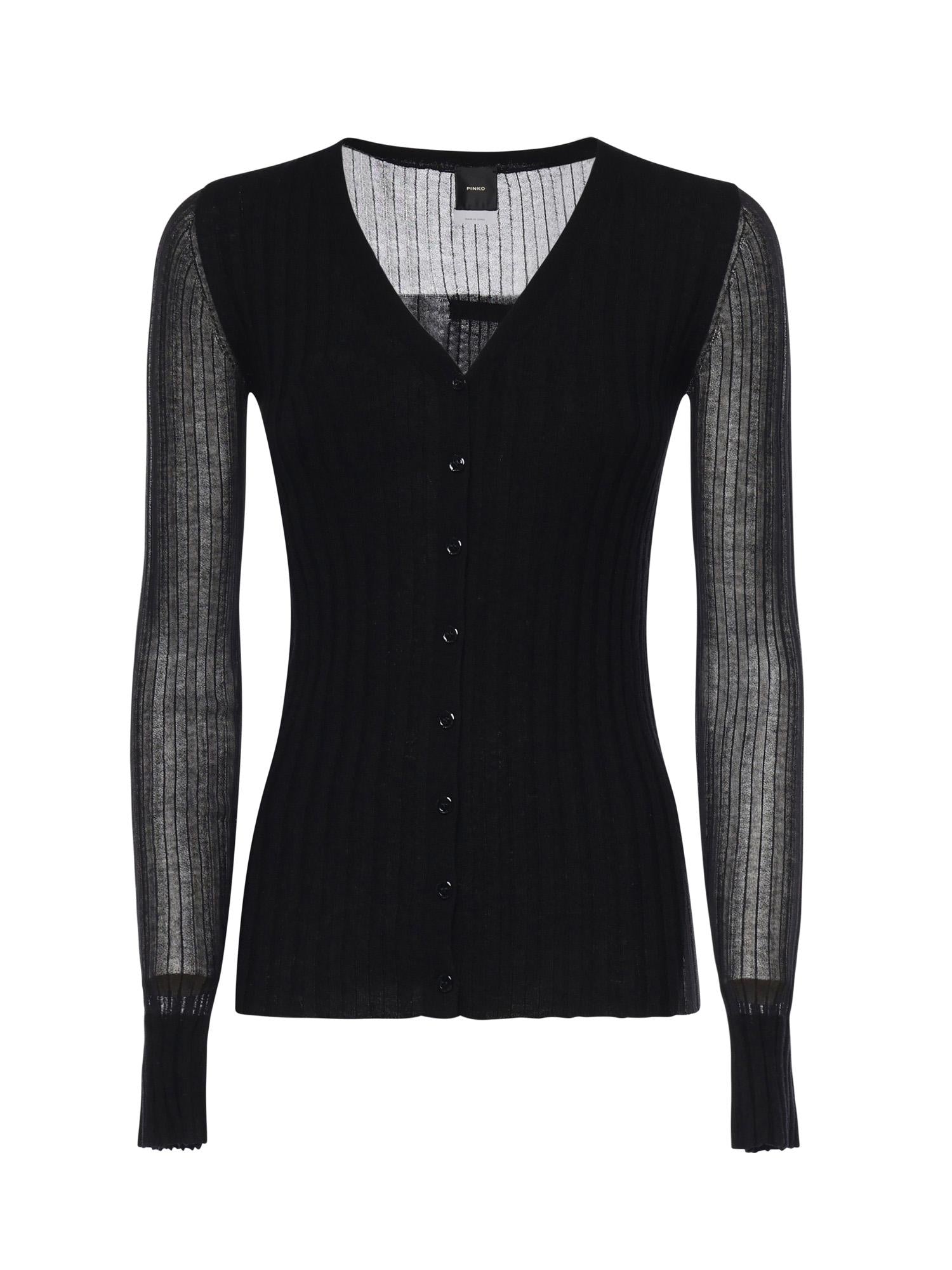 Cardigan in maglia leggera a coste 106321 A34BZ99 PINKO 