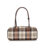 Bauletto Beau in tartan con dettagli in pelle<BR/> 5BB173 2DU5F0Z0F MIU MIU 